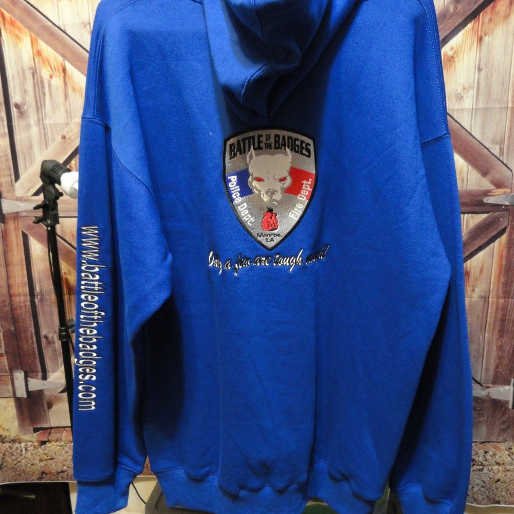 Battle of the Badges Police Fire Boxing Club Embroidered Hoodie Monroe LA